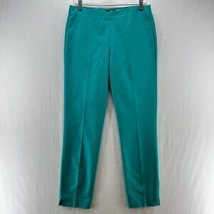Crosby Pants Womens Size 6 Chino Tapered Ankle Trousers Elastic Waist Green